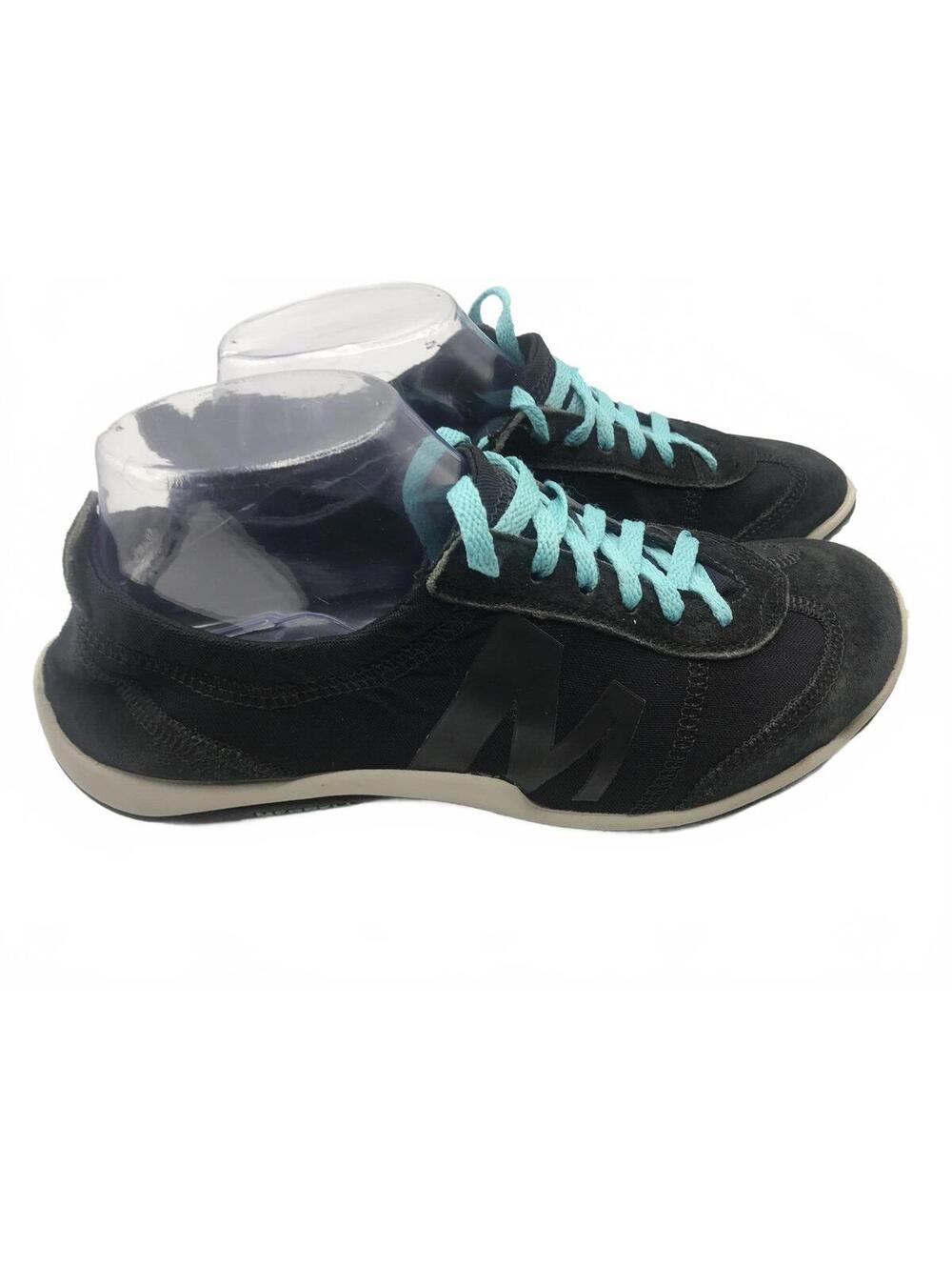 Merrell Women's Sneakers Black Trail Casual Shoes Size 7.5 Black Blue Laces